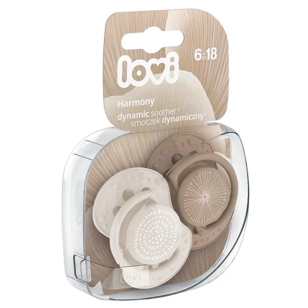 Пустушка силіконова Lovi Harmony Girl, динамічна, 6-18 міс, 2 шт., бежевий (22/907girl) - фото 5