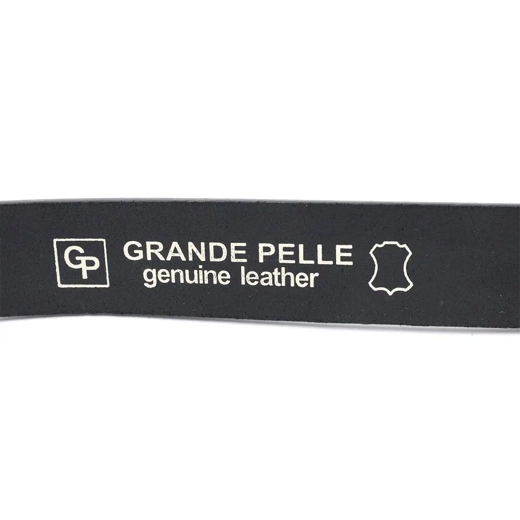 Брючний шкіряний ремінь для чоловіків з квадратною пряжкою Grande Pelle 11679 чорний 120 см - фото 9