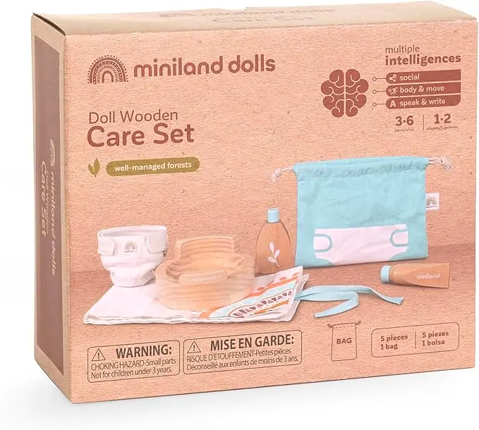 Ігровий дерев'яний набір по догляду за лялькою Miniland Wooden Care Set (94061) - фото 3