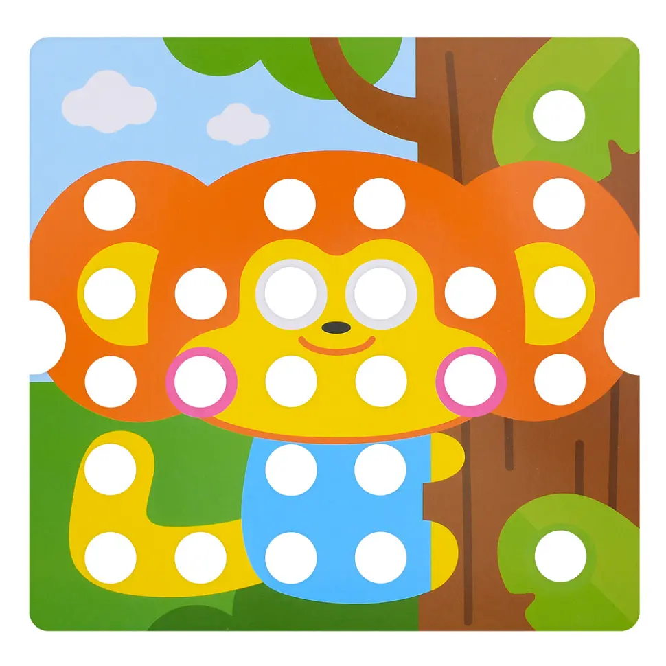 Розвивальна мозаїка Bambi Button Idea YG898-6, 46 деталей, картки 12 шт. - фото 4
