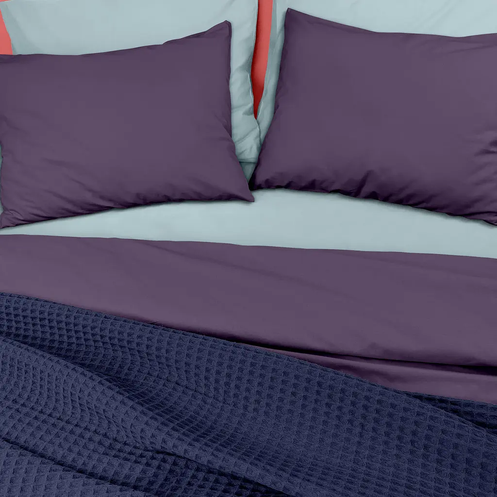 Плед-покривало Cosas Denim Greek Waffle вафельний 200х220 см чорничний (Blanket_66Denim_GreekWaffle_200x220) - фото 2