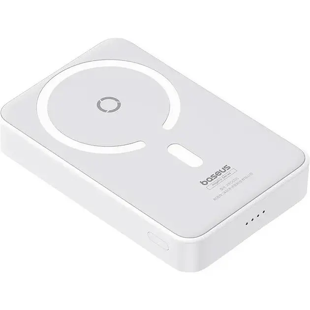 Портативна батарея Baseus MagPro Magnetic Bracket 5000mAh АКБ магнітний білий P10064101223-00 - фото 2