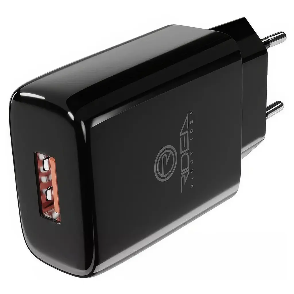 Зарядка для телефону з кабелем, телефонний адаптер чорний Ridea RW-11111 Element MicroUSB 2.1A, 15Вт - фото 6