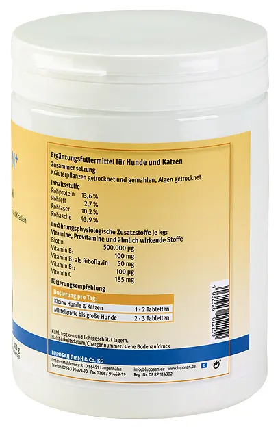 Добавка для догляду за вовною та шкірою Luposan Biotin Tabletten 800 г - фото 2