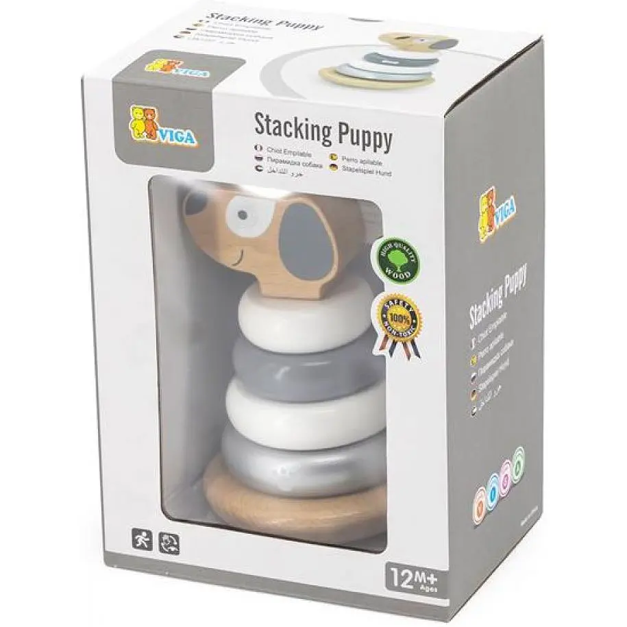 Пірамідка Viga Toys Собачка-неваляшка дерев'яна (51613) - фото 2