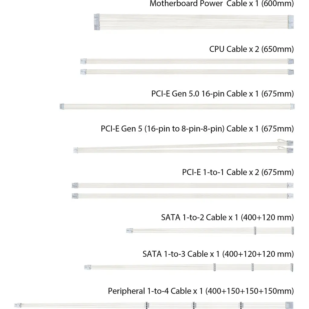 Блок живлення Asus TUF Gaming 1000W Gold White Edition (90YE00S5-B0NA00) [141263] - фото 12