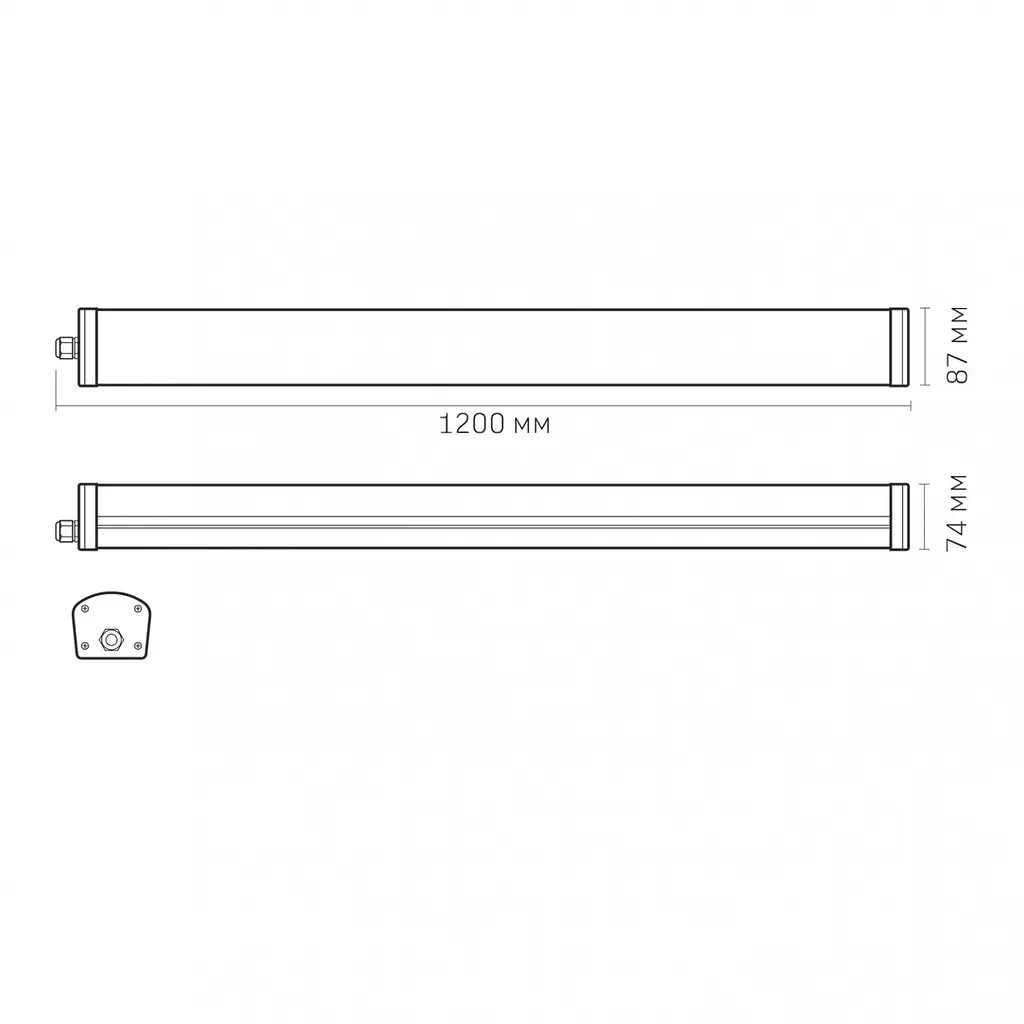 Светильник линейный Videx LED IP65 48W 4000K 120 см белый (VLE-BNW-48124) - фото 6