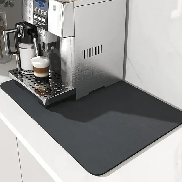 Килимок для сушіння посуду PVC Mat 40 × 30 × 0.4 см синій, бежевий, сірий - фото 3