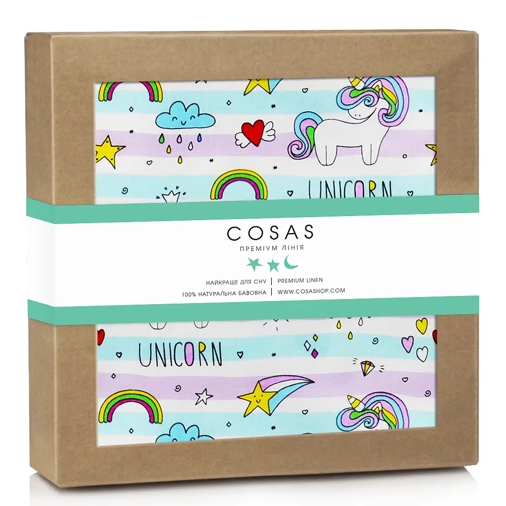 Багаторазова непромокаюча пелюшка 70х120 UNICORN & RAINBOW COSAS (4822052053362)