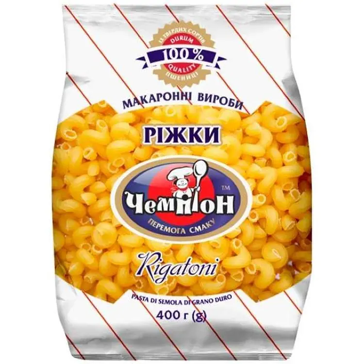 Макаронні вироби Чемпіон 400г Ріжки Premium