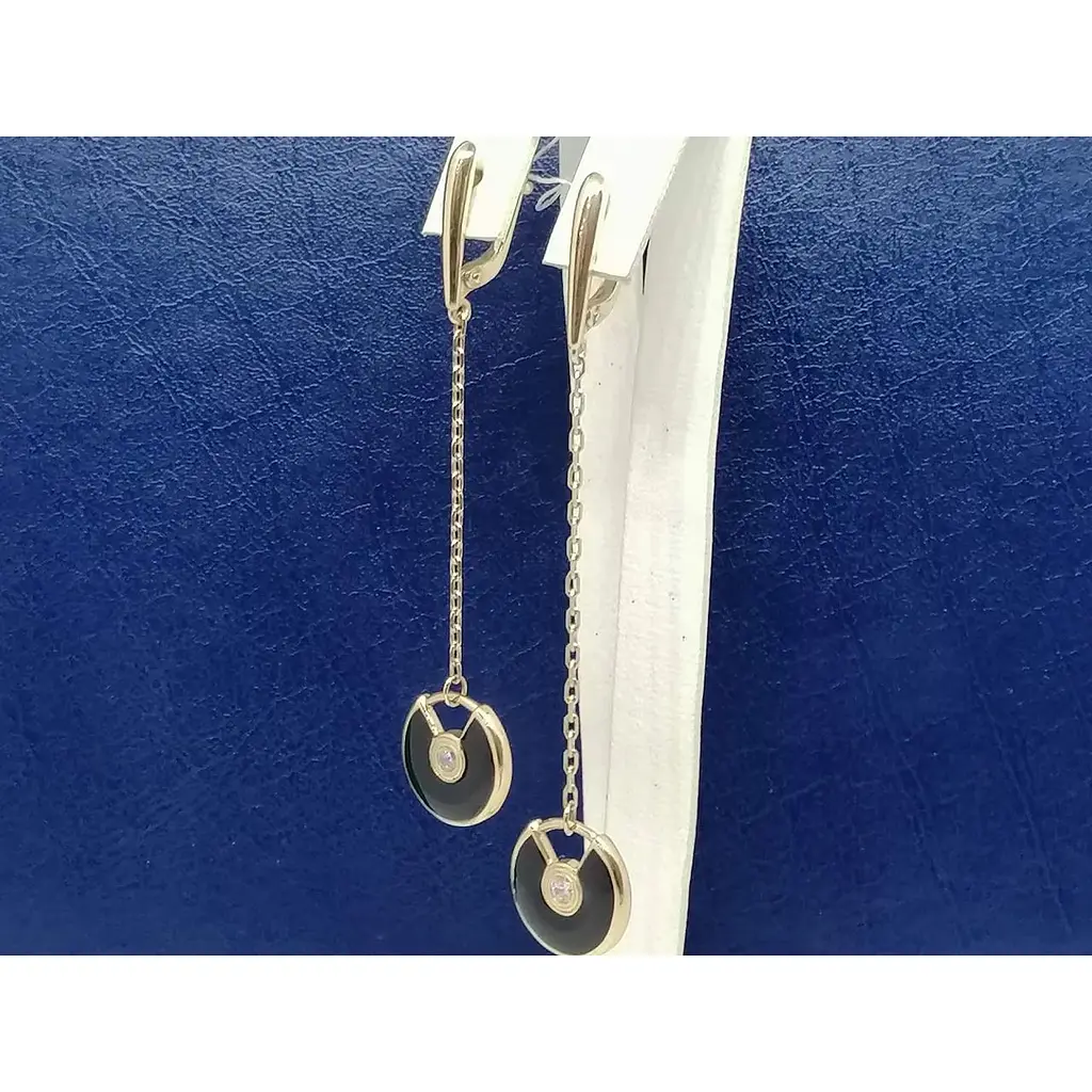 Золоті сережки Імперія золота з фіанітами і емаллю. СВ790И - фото 3