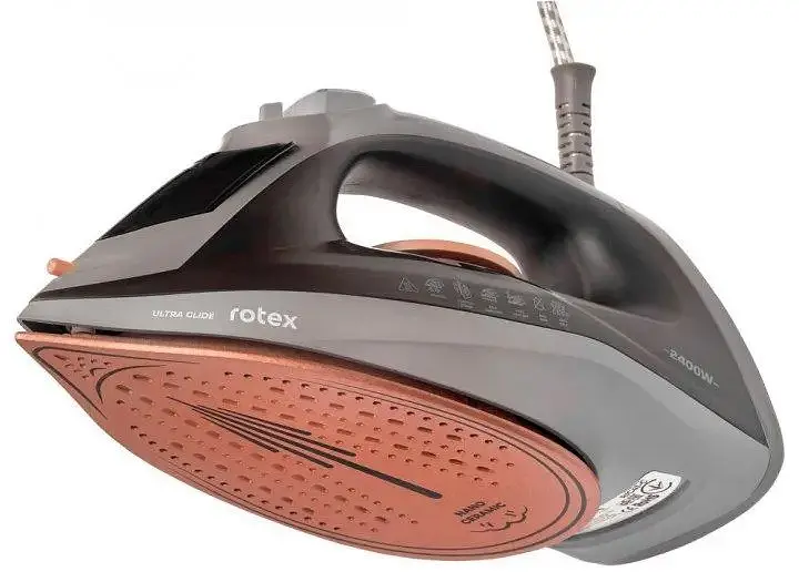 Гладильный утюг Rotex RIC41-C Ultra Glide Керамическое покрытие 2400Вт Резервуар 220мл Черный/Оранжевый - фото 8