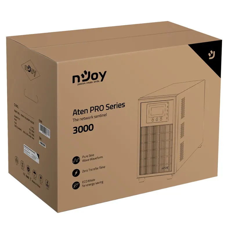 Джерело безперебійного живлення Njoy Aten Pro 3000 (PWUP-OL300AP-AZ01B) - фото 6