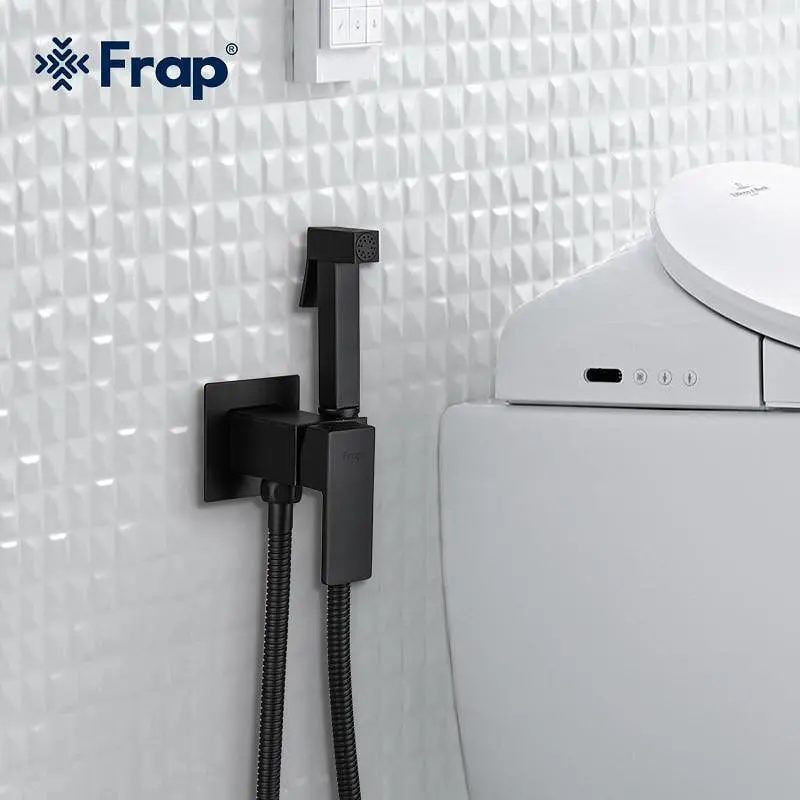 Набір гігієнічного душа прихованого монтажу Frap F7506-6, чорний, Чорний матовий - фото 2