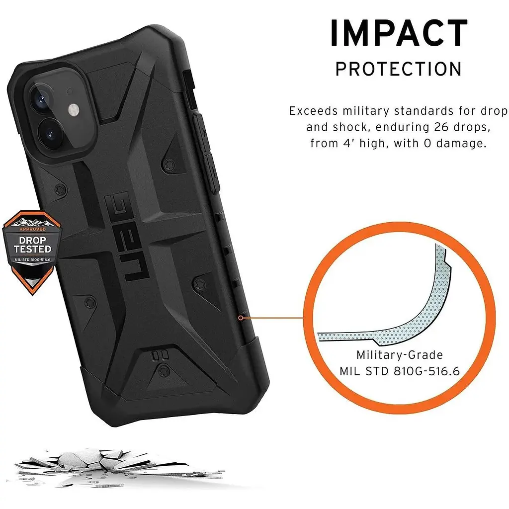 Оригінальний протиударний чохол UAG Pathfinder для iPhone 12 Mini (5.4") Black (112347114040) - фото 9