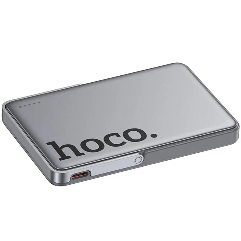 Портативне ЗП Power Bank Q36 Sunlight магнітне кріплення + тримач PD20W з БЗП 5000 mAh Metal Grey Hoco teh0029394 - фото 3