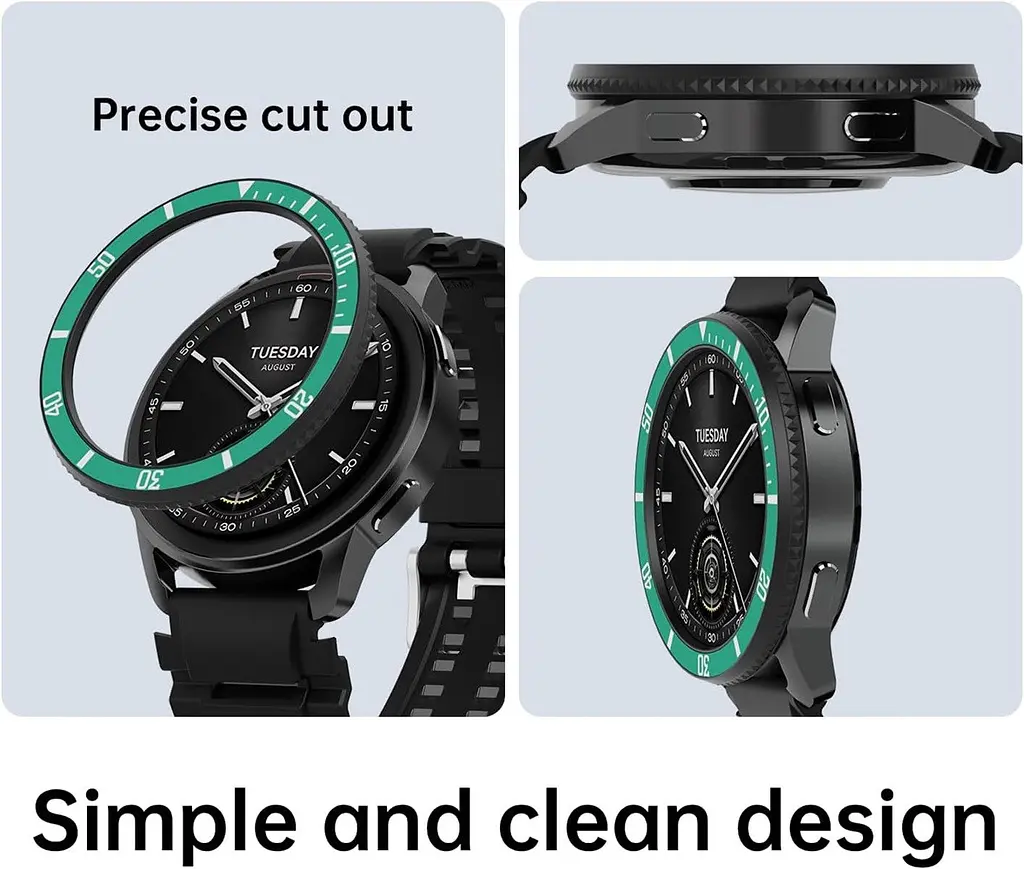 Безель Sikai для смарт-часов Xiaomi Watch S3/S4 Green-black - фото 6