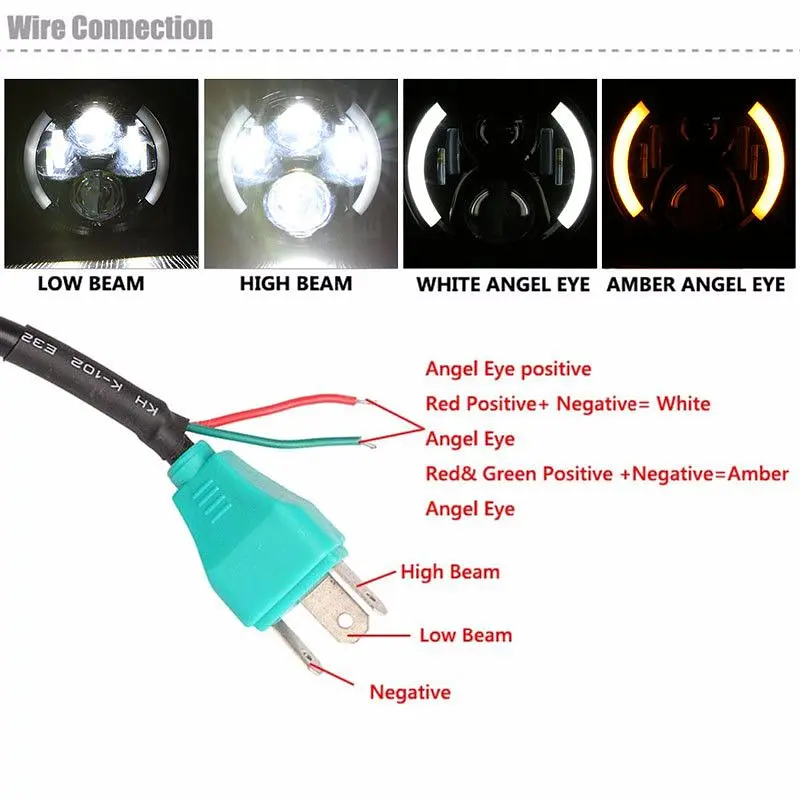 Додаткова LED фара 60 W 10-30V Bi-Led DRL фари 7 дюймів ДХО Ангельські очі 1 шт. (3583) - фото 2