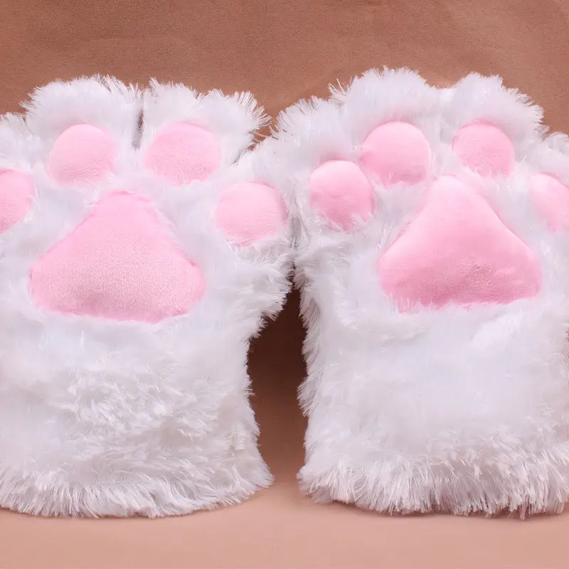 Косплей Перчатки Лапы Кошки Белые Cosplay Cat Paws Gloves White P CCPGW - фото 3