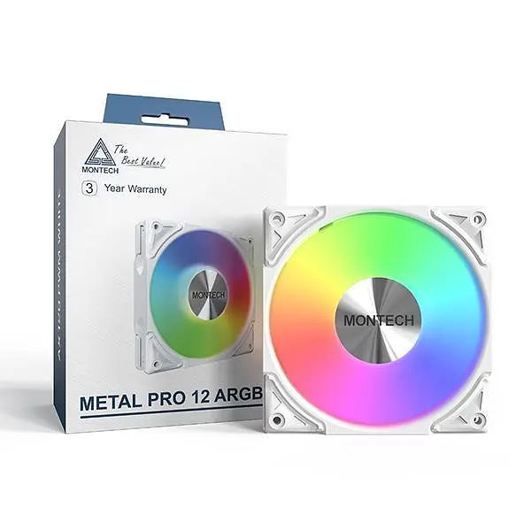 Корпусний вентилятор 120MM METAL PRO 12 ARGB PWM WHITE MONTECH - фото 3