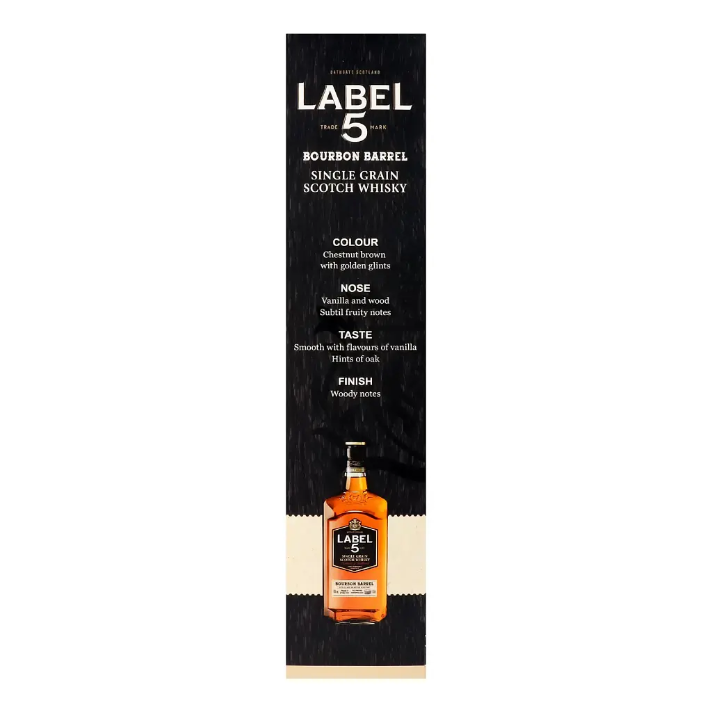 Виски Label 5 Bourbon Barrel Single Grain Scotch Whisky 40% 1 л в подарочной упаковке - фото 4