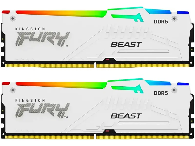 Пам'ять для настільних комп'ютерів Kingston FURY 32 GB (2x16GB) 5200 MHz Beast White RGB (KF552C40BWAK2-32) - фото 3