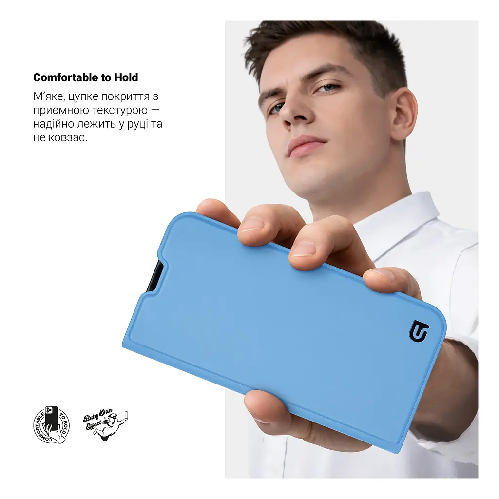 Чехол-книжка для Samsung Galaxy S25 Plus 5G, OneFold Case, голубой, из экокожи (PU) и TPU, с магнитом, с подставкой и отделением для карт, трансформируемый в подставку, противоударный, защита всего корпуса, ArmorStandart (ARM81562) - фото 5