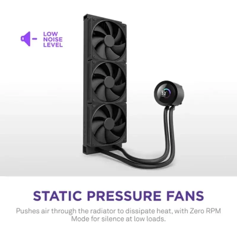 Система рідинного охолодження NZXT Kraken Plus V2 360mm AIO liquid cooler w/Displ (RL-KN360-B2) - фото 3