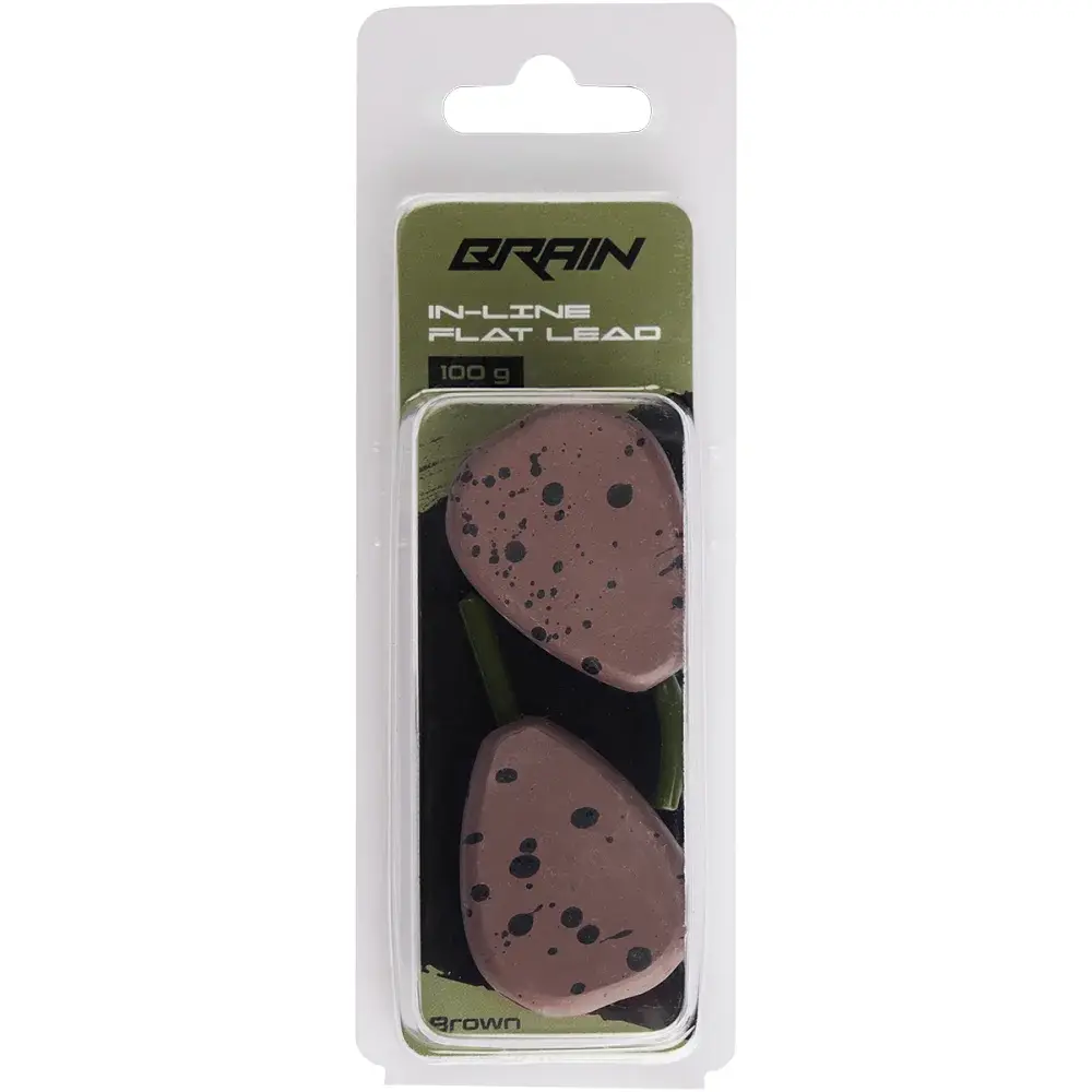 Грузило Brain In-Line Flat Lead 100g 2шт/уп Brown - фото 2