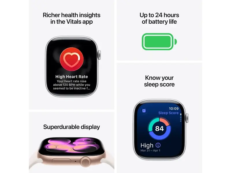 Смарт-годинник Apple Watch Series 11 GPS + Cellular 46mm Natural Tit. Case w. Stone Gray Sport Band - S/M (MFCW4) - фото 7