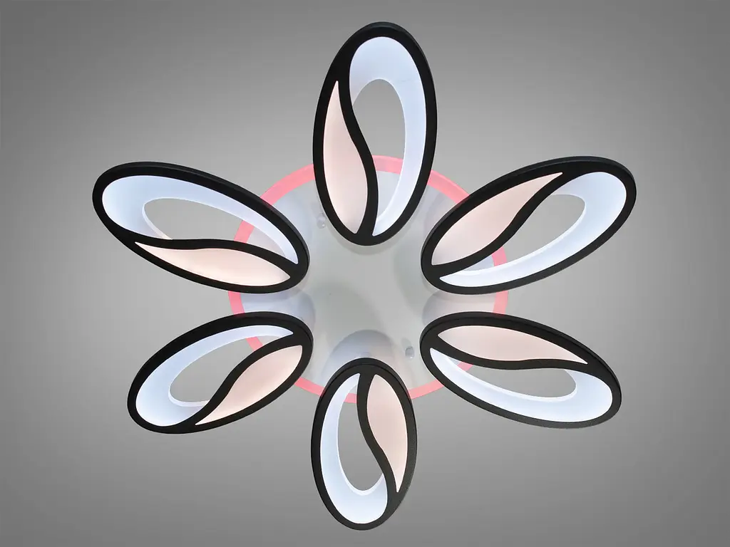 Люстра стельова LED Diasha 8090/6BK, 105W, 4100K, чорний метал, сучасний стиль, диммер, для дому - фото 3