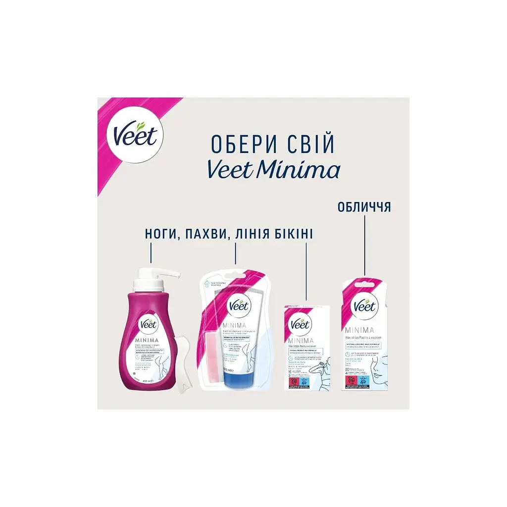 Крем для депіляції Veet Minima для чутливої шкіри з Алое вера 400 мл (3059944021197/5900627118971) - фото 8