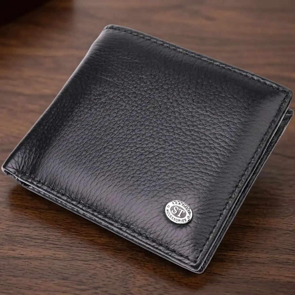 Чоловіче шкіряне портмоне із затискачем ST Leather 22485 чорний - фото 11