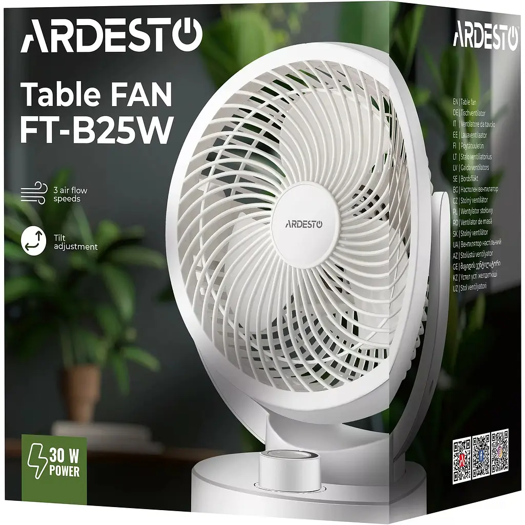 Вентилятор Ardesto FT-B25W настільний 15 см 30 Вт білий - фото 8
