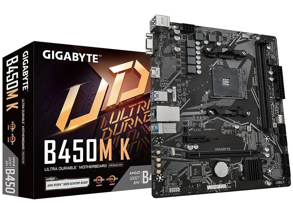 Материнская плата Gigabyte B450M K ver 2.0 (B450M K 2.0) (Socket AM4, AMD B450, Micro-ATX) Б/у - фото 4