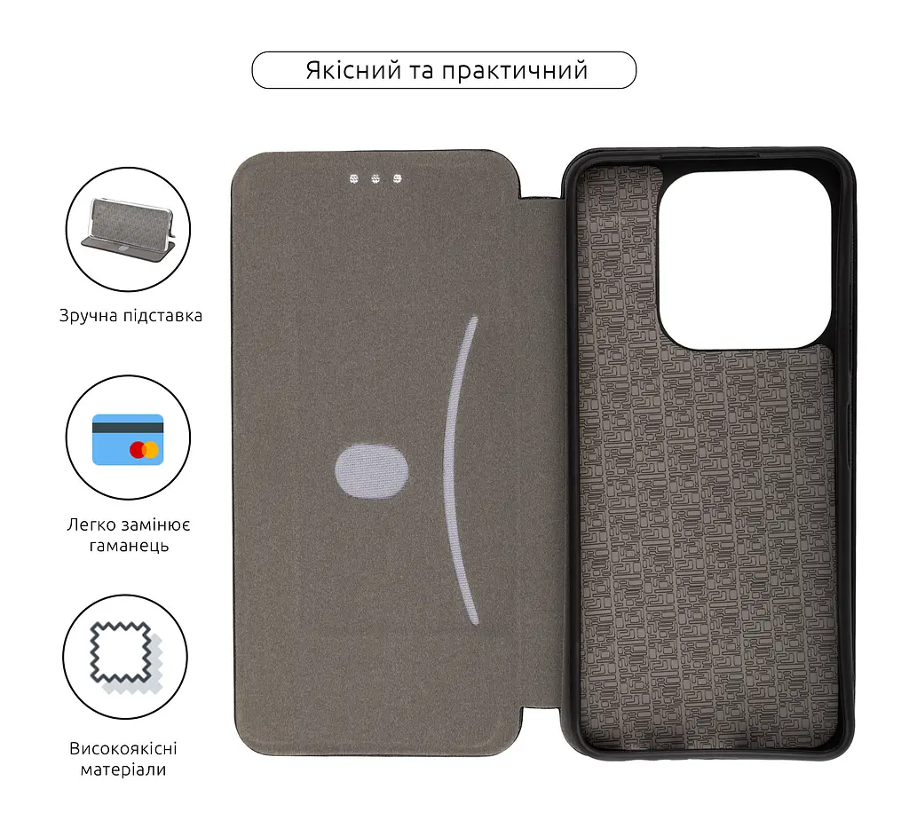Чехол-книжка для ZTE Nubia V60 Design, G-Case, черный, кожаный чехол-книга из экокожи (PU) и TPU, с магнитом, с подставкой и вместительным кардхолдером, противоударный, защита всего корпуса, ArmorStandart (ARM79001) - фото 3