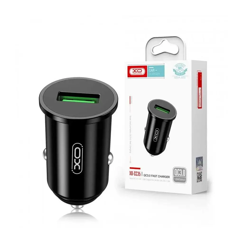 Зарядний пристрій XO QC 3.0 CC35 18 Вт / 1xUSB чорний (XO-CC35-BK) - фото 2