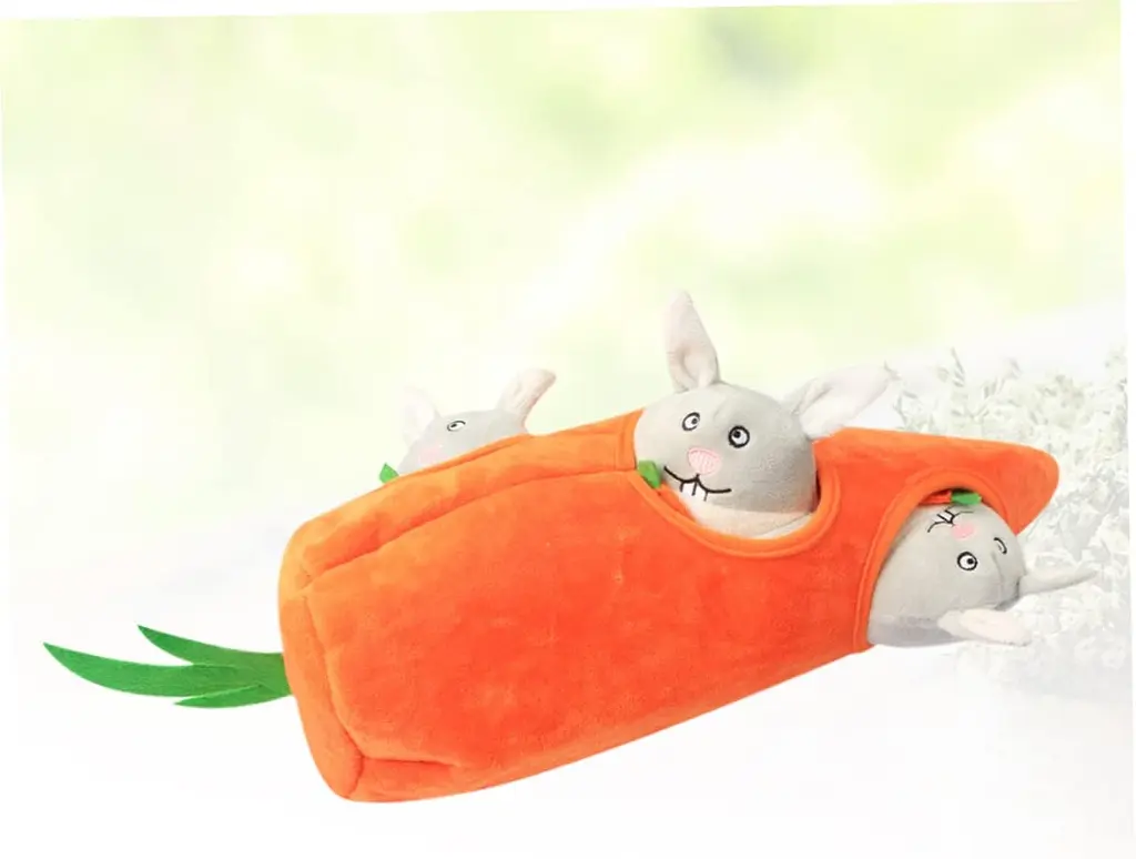 М'яка іграшка для собак Carrot+Rabbit Hide and Seek Plush Dog Toy з пищалкою - фото 6
