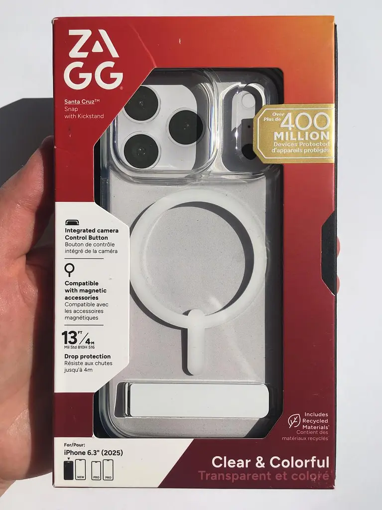 Чохол протиударний для iPhone 17 Pro (6.3") ZAGG Gear4 Santa Cruz MagSafe KS Clear Case Прозорий з підставкою - фото 2