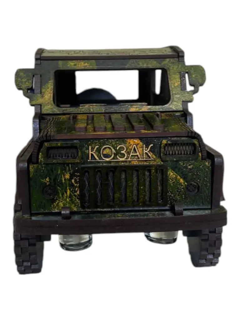 Подарунковий Міні Бар машина Козак 33x18x16.5 см 4 чарки - фото 6