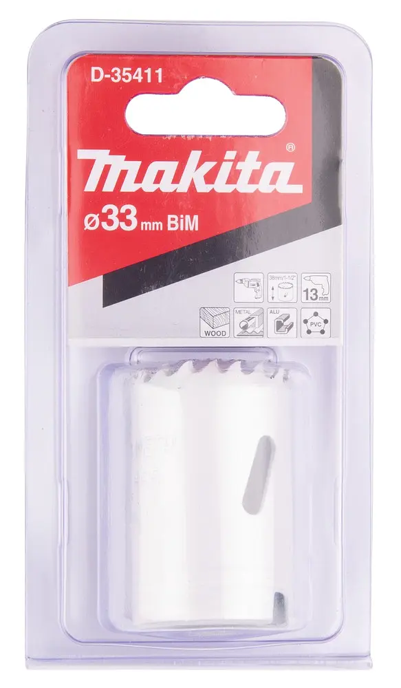 Свердло корончасте біметалеве 33 мм Makita D-35411