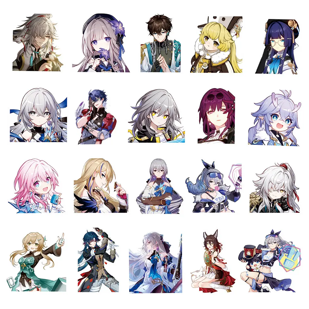 Стікерпак Хонкай Стар Рейл Набір наклейок GeekLand Honkai Star Rail 68 штук - фото 2