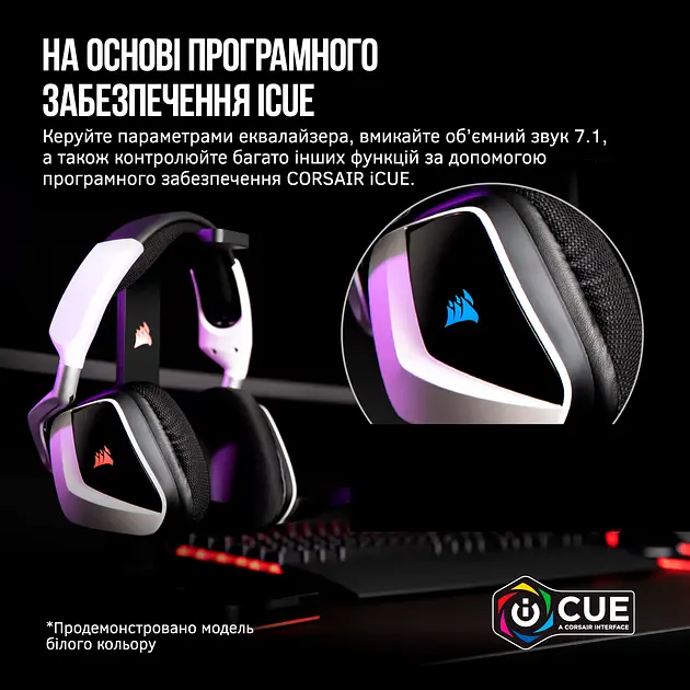 Навушники Corsair бездротові ігрова гарнітура Void RGB Elite Wireless Carbon (CA-9011201) - фото 6