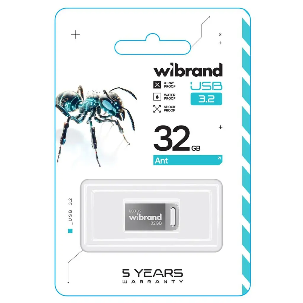 Flash Wibrand USB 3.2 Gen1 Ant 32GB Silver - фото 2