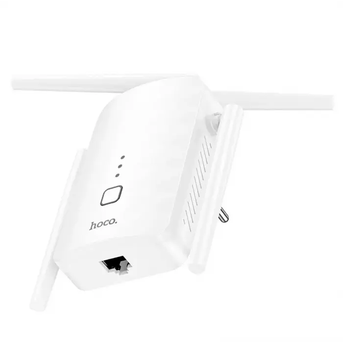 Портативный модем Репитер HOCO HI35 усилитель Wi-Fi сигнала на 4 антенны WiFi4, 300Mbps, 2.4 ГГц Черный - фото 4