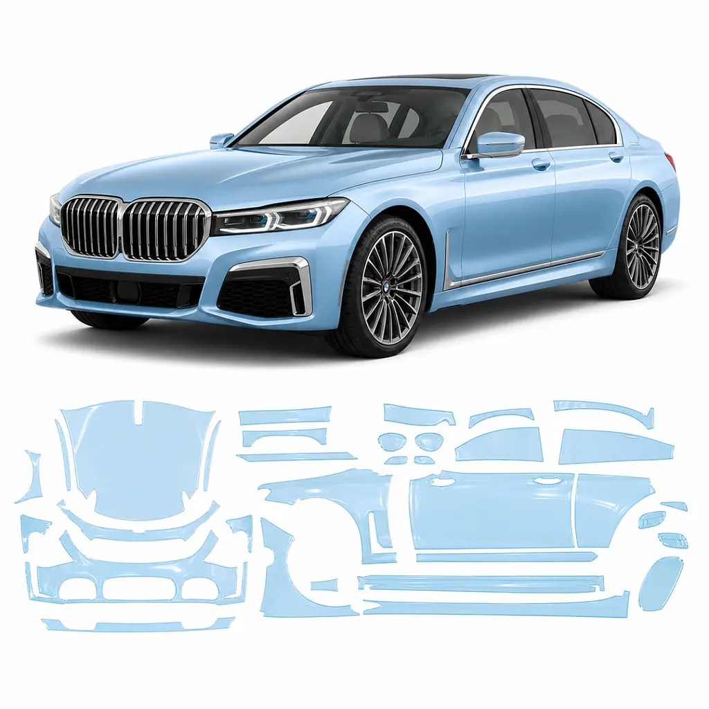 Антигравійна захисна бронеплівка за лекалами для BMW 7 Series G11/G12 facelift 2019-2022 - повний кузов