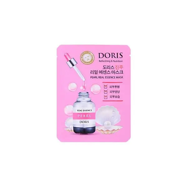 Маска тканинна для обличчя Doris Pearl Real Essence Mask з екстрактом перлів