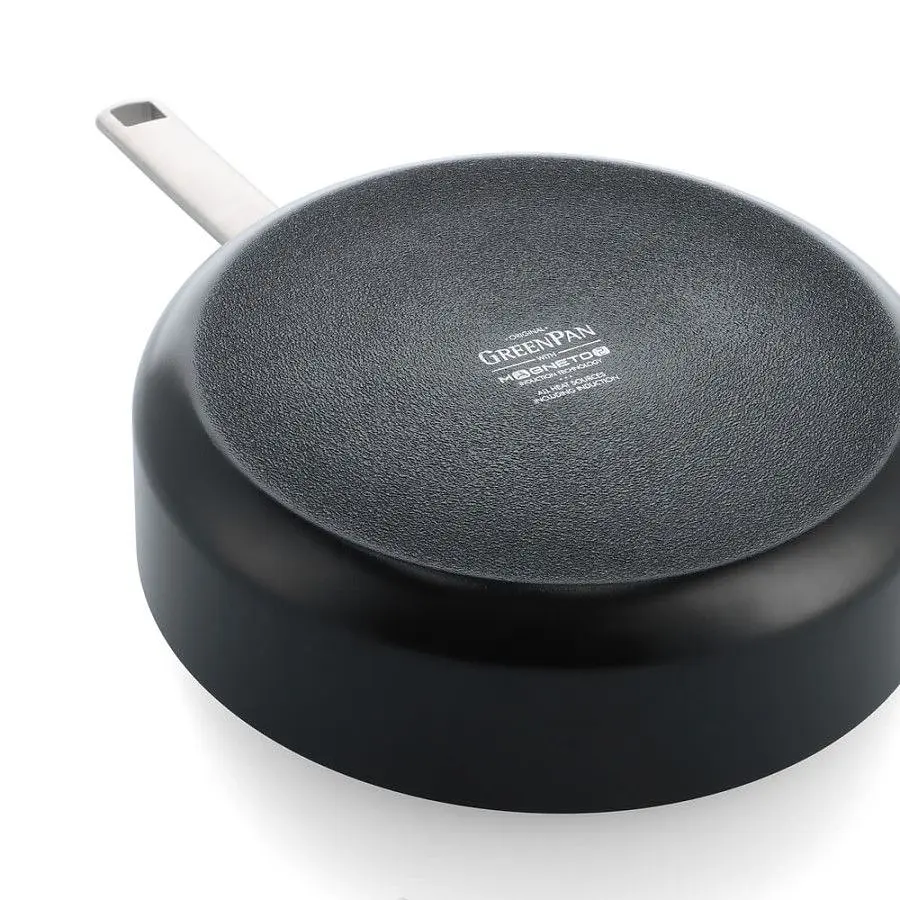 Сотейник с крышкой GreenPan Evolution 26 см 3,7 л с керамическим покрытием черный (CC007086-001) - фото 2