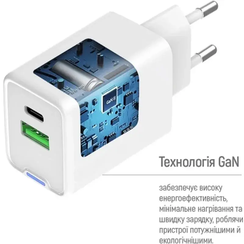 Зарядний пристрій ColorWay USB-C PD20W + 1xUSB QC4.0 white (CW-CHS062PD-WT) - фото 7