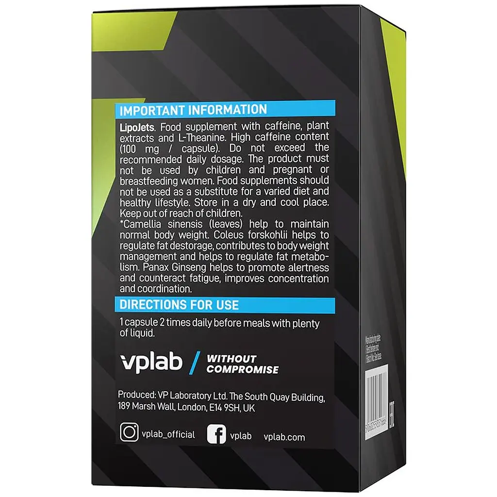 Жироспалювач VPLab Lipo Jets 100 капсул - фото 4